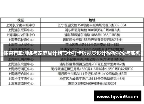 体育有氧训练与家庭周计划节奏打卡板视觉设计模板探索与实践
